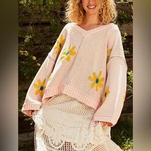 POL Floral Pink Chenille Sweater